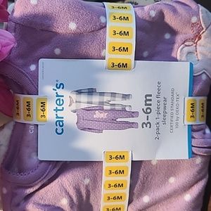 Carter's 3-6m fleece sleepwear 2 pk
